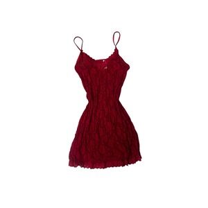 Body Form Red Floral Lace Chemise Mini Dress Nightie 2X 1375A-49